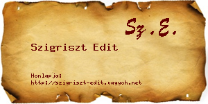 Szigriszt Edit névjegykártya